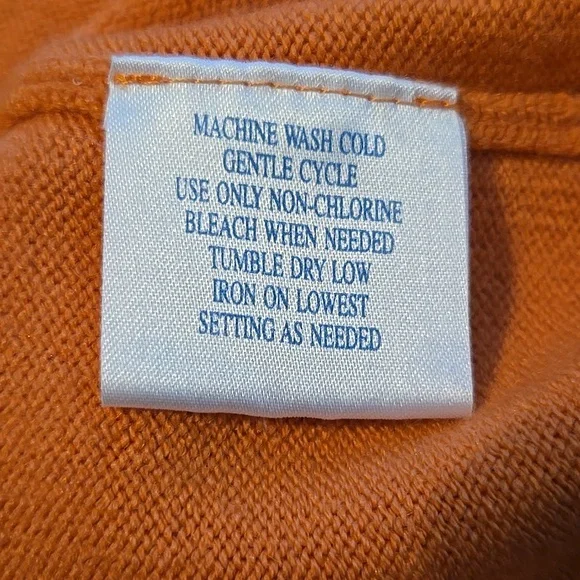 Elizabeth James Tangerine Vee Neck Sweater Size XL - Picture 4 of 5